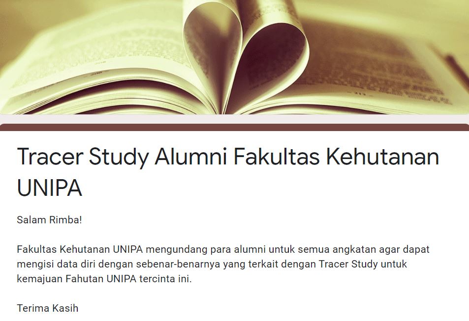 Tracer Studi Alumni Fakultas Kehutanan UNIPA